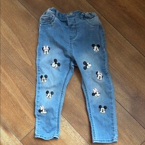 H&M Kids Blue Jeans with Mickey Mouse Design